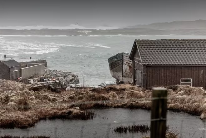 Fishing boat resting on a slipway in Portnahaven during winter weather on Islay captured by Clive Booth on the Canon EOS 5DS.